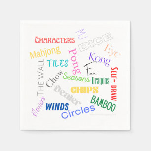 Mahjong themed paper napkins