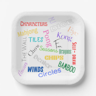 Mahjong Themed Paper Plates 7"