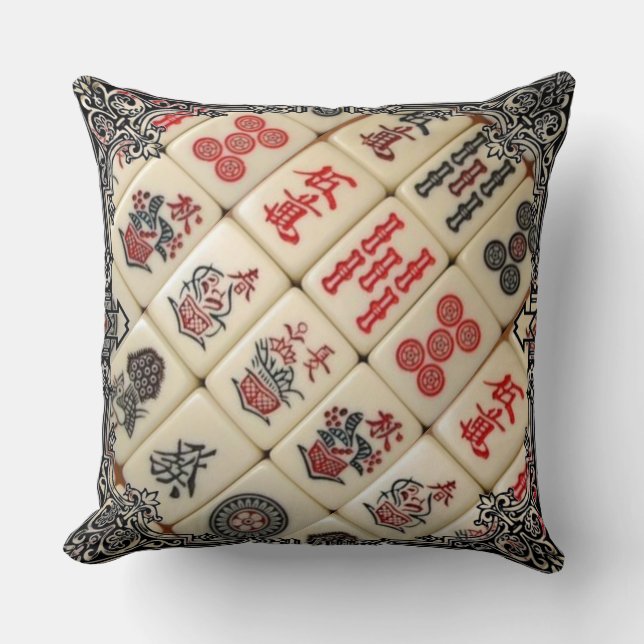 Mahjong Throw Pillow (Front)