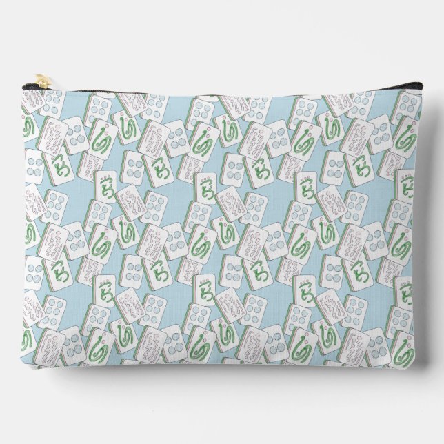 Mahjong Tile Fun Large Accessory Pouch (Front)