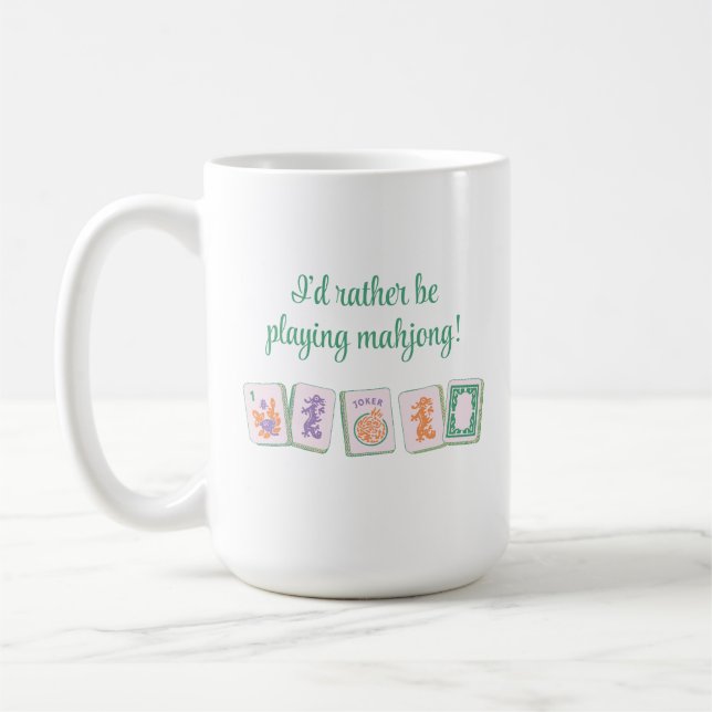 Mahjong Tile Mug, Bright Colour Tiles Coffee Mug (Left)