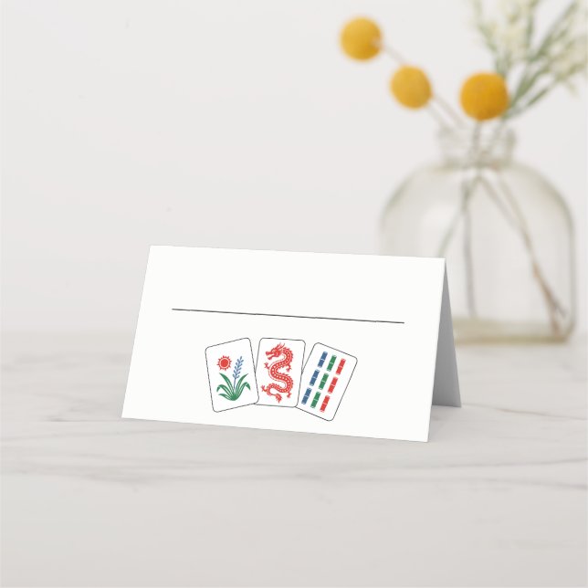 Mahjong Tiles #2 Place Card No Table Number (Front)