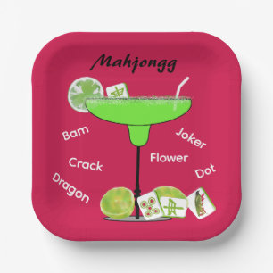 Mahjong Tiles and Magarita Paper Plate