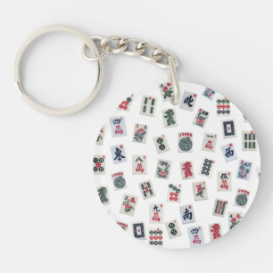  MahJong tiles and symbols patterns  Keychain