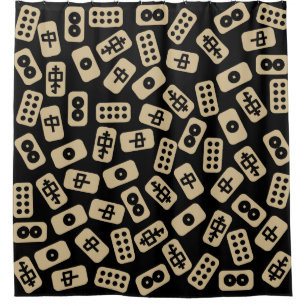 Mahjong tiles brown on black