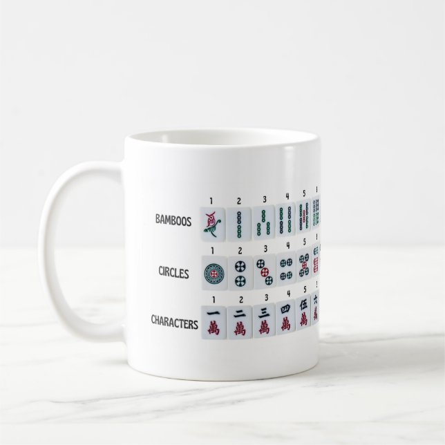 Mahjong Tiles Cheatsheet Coffee Mug (Left)