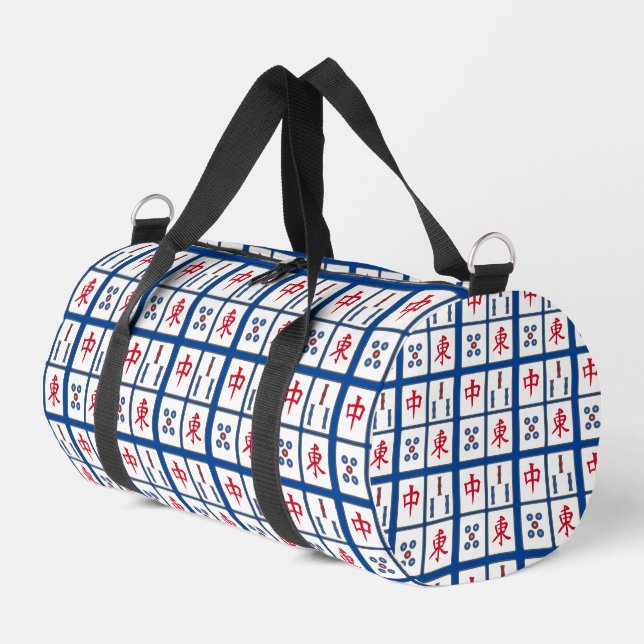 Mahjong Tiles Design Duffel Bag (Left Corner)