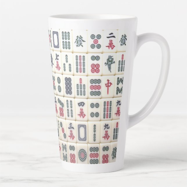 Mahjong Tiles  Latte Mug (Right)