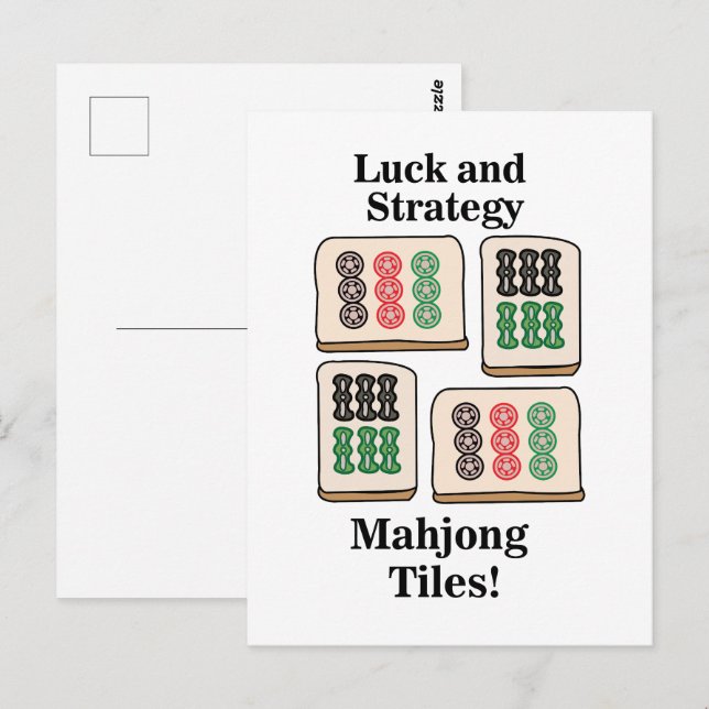 Mahjong Tiles Luck Strategy Player Fans Postcard (Front/Back)