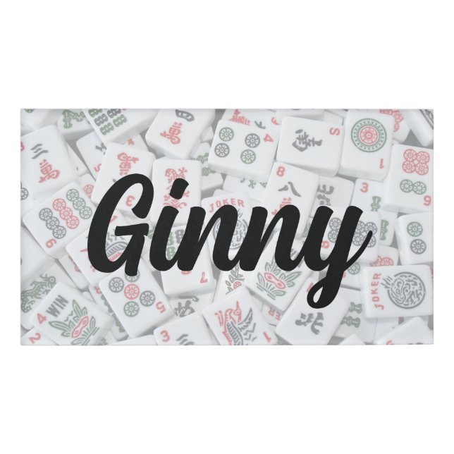 Mahjong Tiles Magnetic Large Name Tag (Front)