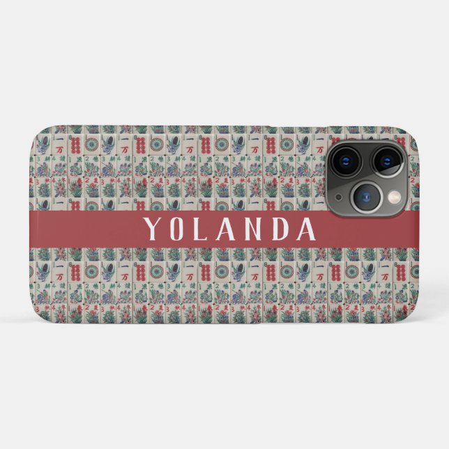 Mahjong Tiles Pattern Personalized Case-Mate iPhone Case (Back (Horizontal))