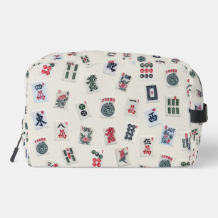 Mahjong tiles symbols design on badge dopp kit