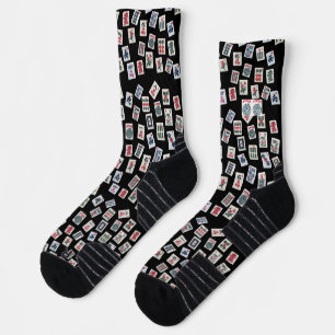 MahJong tiles (symbols) on dark  Socks