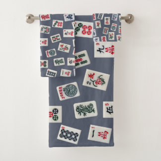 MahJongg mosaïques design sur bleu foncé