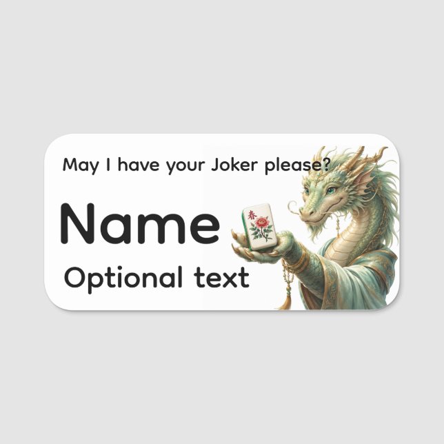 Mahjongg Name Tag (Front)