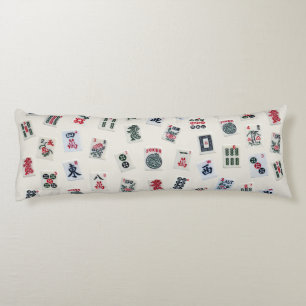 MahJongg tiles symbols design on badge  Body Pillow