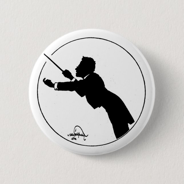 Mahler Conducting 2 Inch Round Button (Front)