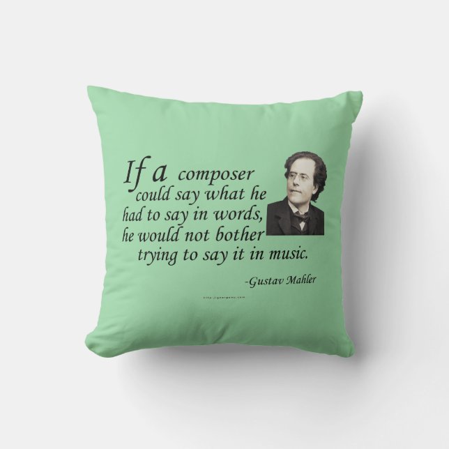 Mahler on Composing Throw Pillow (Front)
