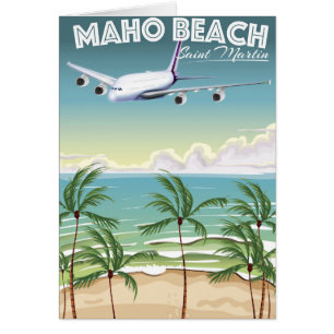 Maho Beach Saint Martin plane poster