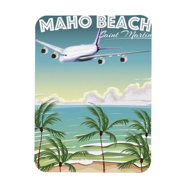 Maho Beach Saint Martin plane poster Magnet (Vertical)