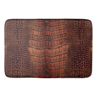 Mahogany Alligator Classic Reptile Leather (Faux) Bath Mat