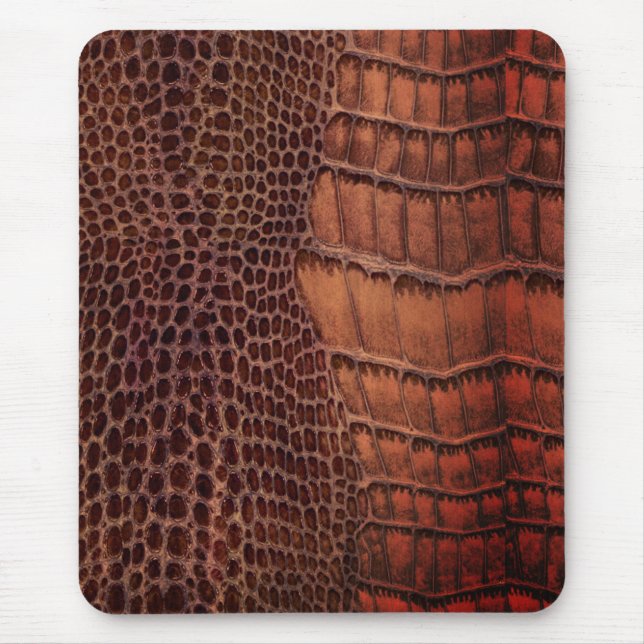 Mahogany Alligator Classic Reptile Leather (Faux) Mouse Pad (Front)