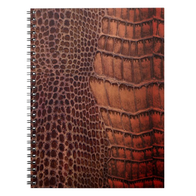 Mahogany Alligator Classic Reptile Leather (Faux) Notebook (Front)