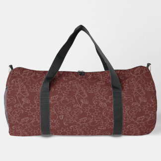 Mahogany Floral Abstract Duffle Bag