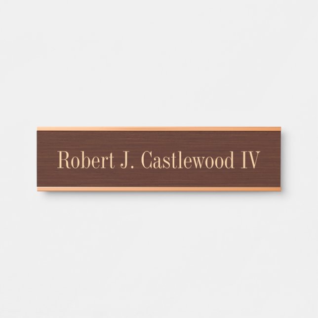 Mahogany foncé Couleur Suspendre Mur plaque d'iden (Devant)