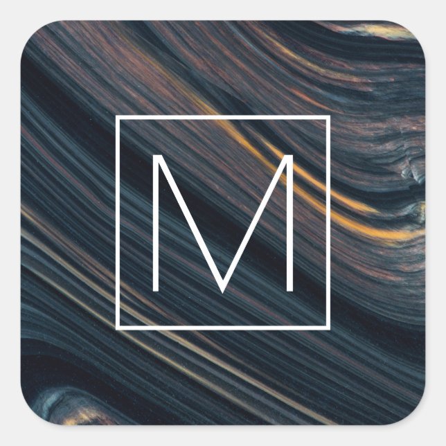 Mahogany Goldsheen Obsidian Square Sticker (Front)