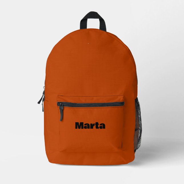 Mahogany Green | Black 3D Personalized Name  Printed Backpack (Front)