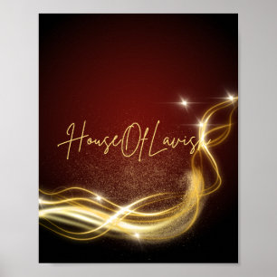 Mahogany Luxe House Of Lavish Gold Swirl Poster