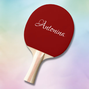 Mahogany Modern Name Trendy Minimalist Ping Pong Paddle