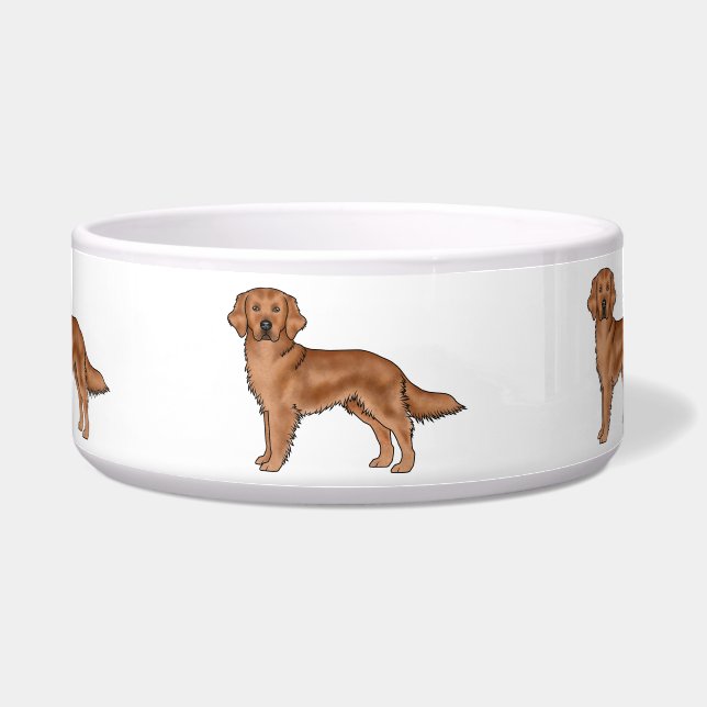 Mahogany Red Golden Retriever Cute Cartoon Dogs (Front)