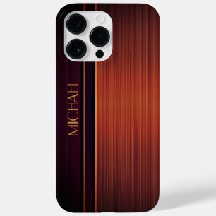 Mahogany Textured Style Personalized Name Case-Mate iPhone 14 Pro Max Case