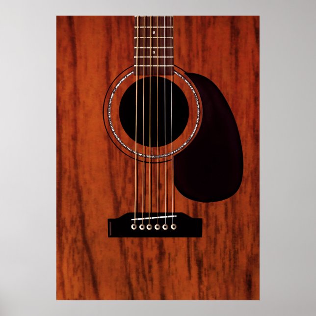 Mahogany Top Acoustic Guitar Poster (Front)