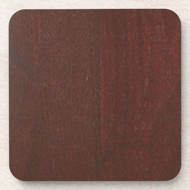 MAHOGANY Wood Finish BUY Blank Blanche add TEXT Coaster (Front)