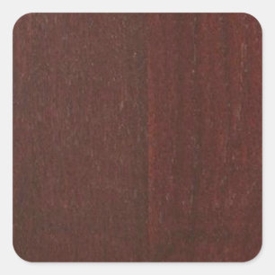 MAHOGANY Wood Finish BUY Blank Blanche add TEXT Square Sticker