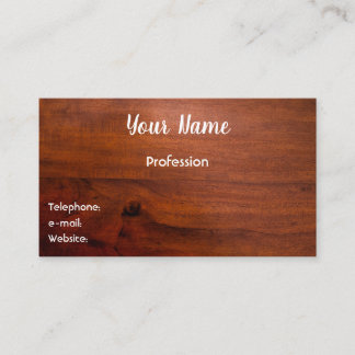 Mahogany Wood Surface Business Card