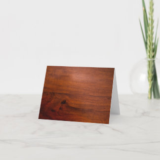 Mahogany Wood Surface Thank You Card