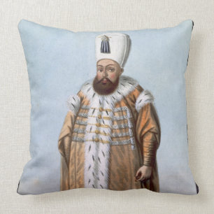 Mahomet (Mehmed) III (1566-1603) Sultan 1595-1603, Throw Pillow