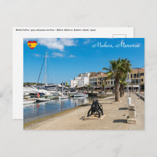 Mahon harbor and paseo maritimo - Menorca, Spain Postcard