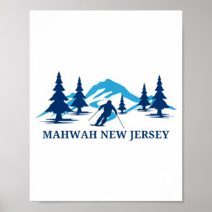 Mahwah new jersey ski resort skiing skier poster