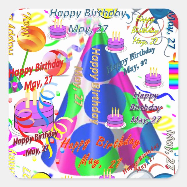 Mai, 27 Stickers Anniversaires de enfants (Devant)