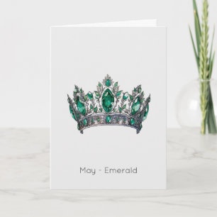 Mai Birthstone Emerald Carte d'anniversaire