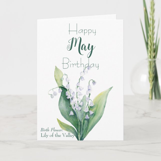 Mai carte d'anniversaire, Lily de la Vallée Fleur  (Devant)
