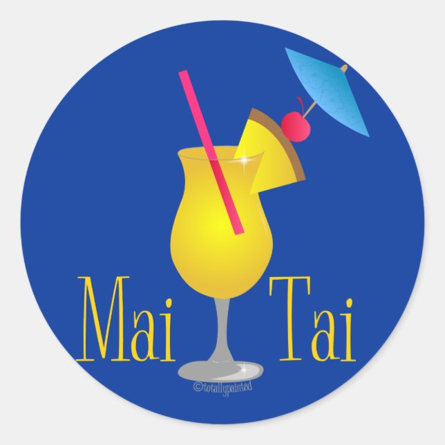 Mai Tai Classic Round Sticker (Front)