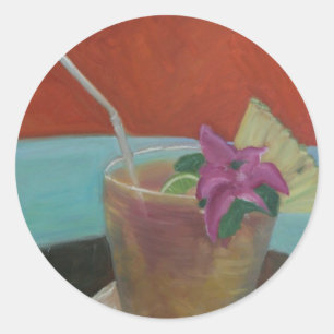 Mai Tai Classic Round Sticker
