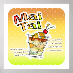 MAI TAI COCKTAIL RECEPE ART POSTERS & IMPRIMANTES