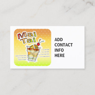 MAI TAI COCKTAIL RECIPE ART BUSINESS CARD